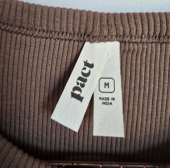 PACT Organic Ribbed Tee & LULULEMON Crew Love Tshirt Sustainable Top Lot Medium - Picture 10 of 15